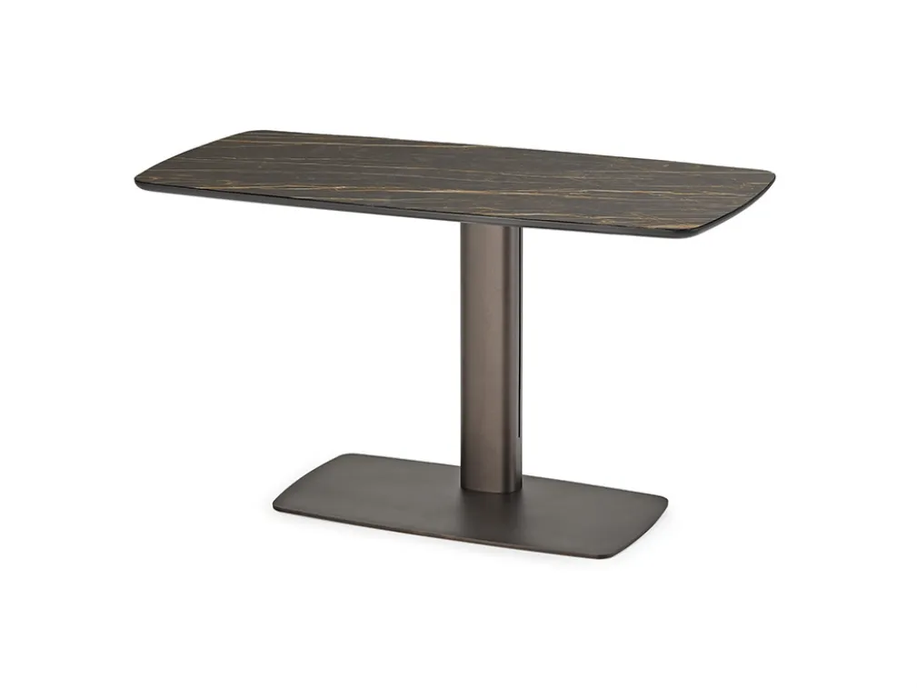 Scrivania Operativa con top in ceramica e base in metallo Run Keramik di Cattelan Italia